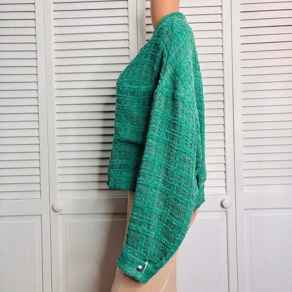 IRO Ezro Tweed Green Jacket Size S - Picture 5 of 10